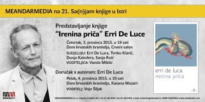 Sa(n)jam knjige u Istri: Predstavljanje knjige “Irenina priča” Erri De Luce