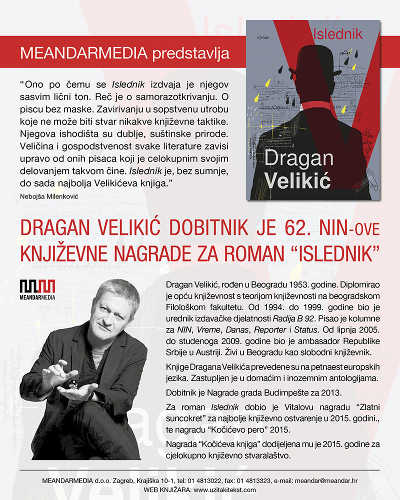 Trenutno pregledavate Dragan Velikić dobitnik je 62. NIN-ove književne nagrade za roman “Islednik”